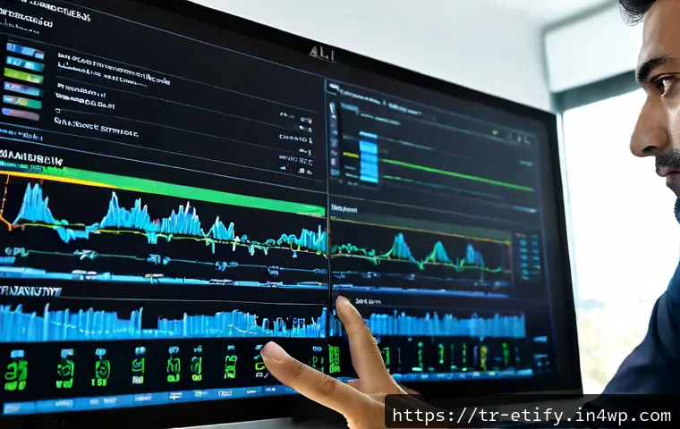 Home 17 전이 학습의 파라미터 조정 기술 - Photorealistic close-up of a Turkish AI engineer adjusting neural network parameter controls on a la...